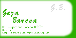 geza barcsa business card